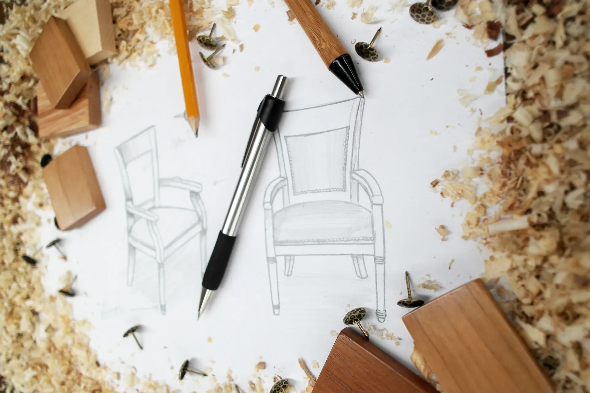 Boceto de diseño de la silla